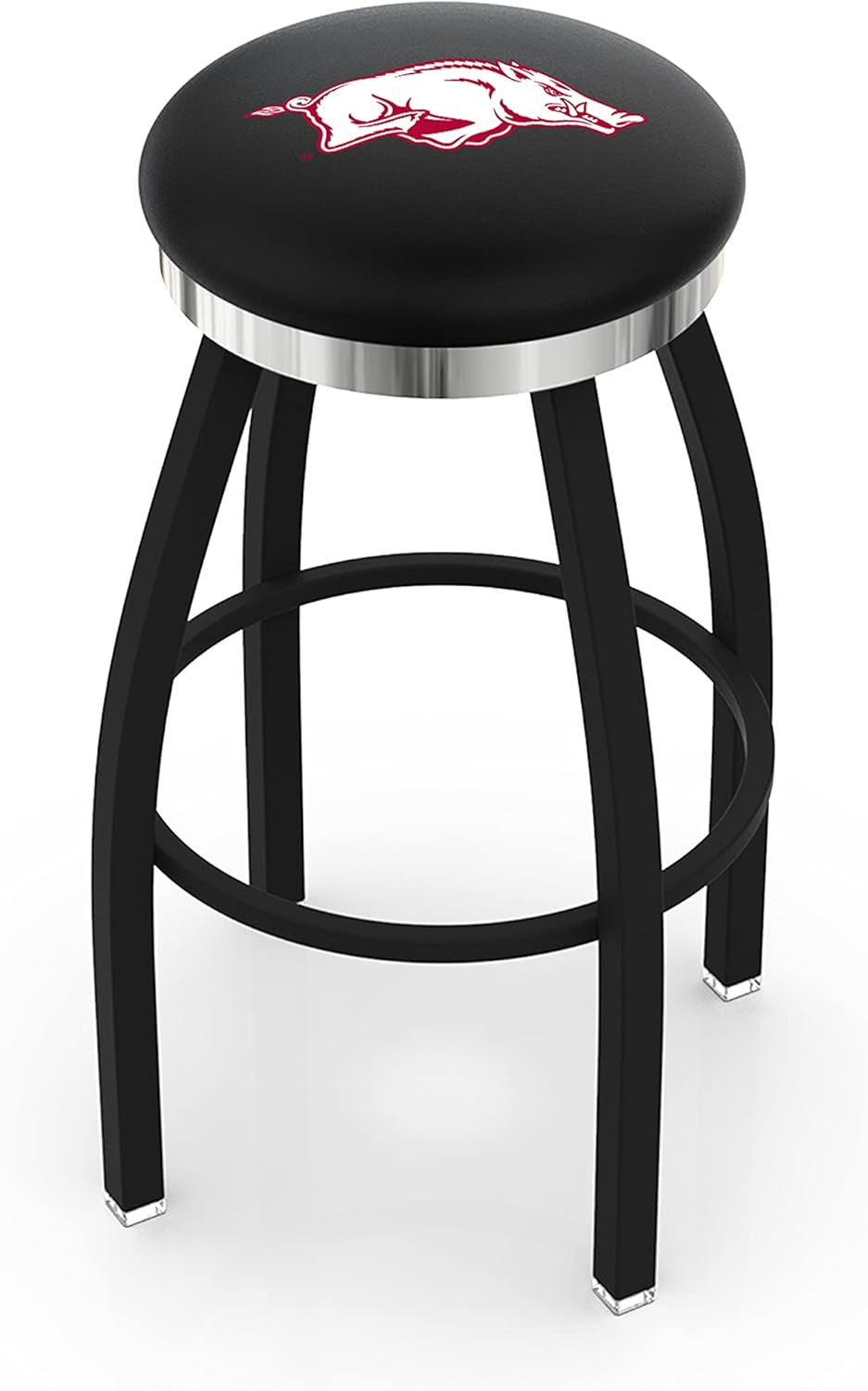 HBS L8B2C Arkansas 25" Swivel Counter Stool with a Black Wrinkle and Chrome Finish