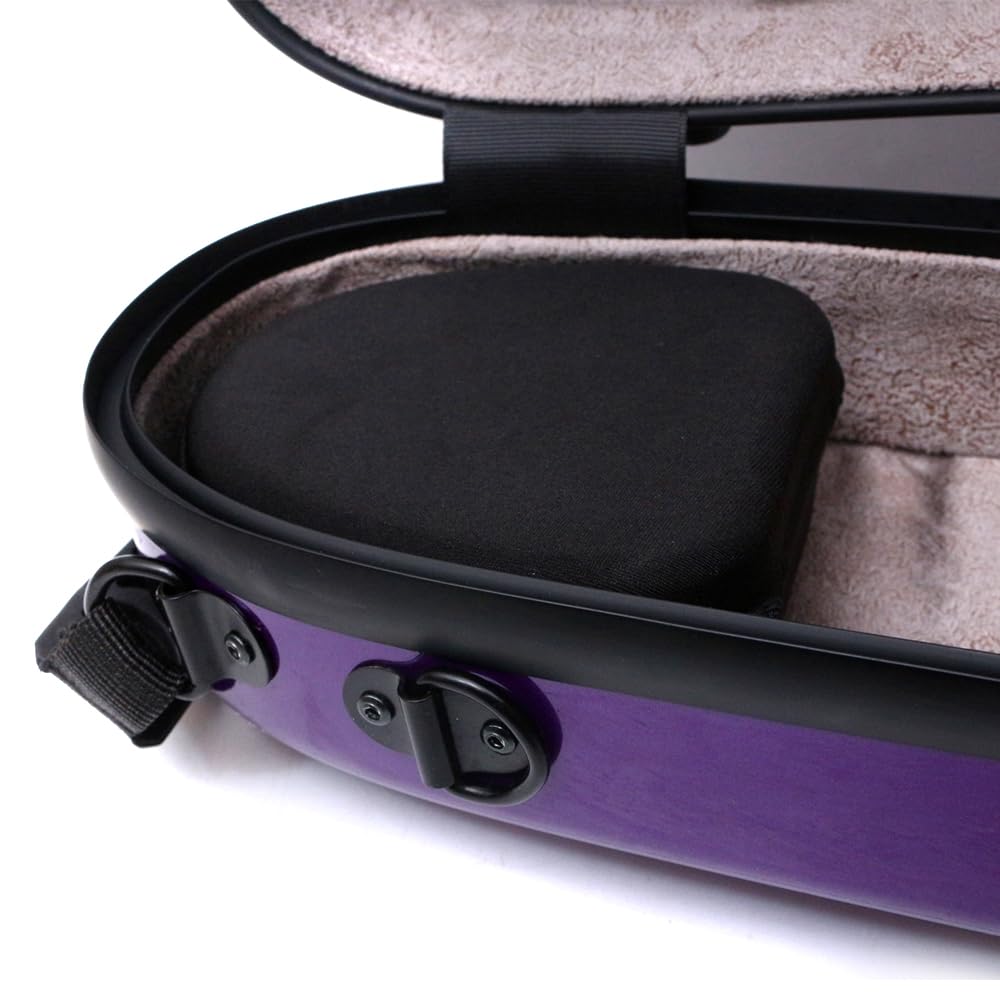 Custodia per violino in fibra di carbonio, 4/4, cinturino posteriore colorato, protezione leggera (viola)