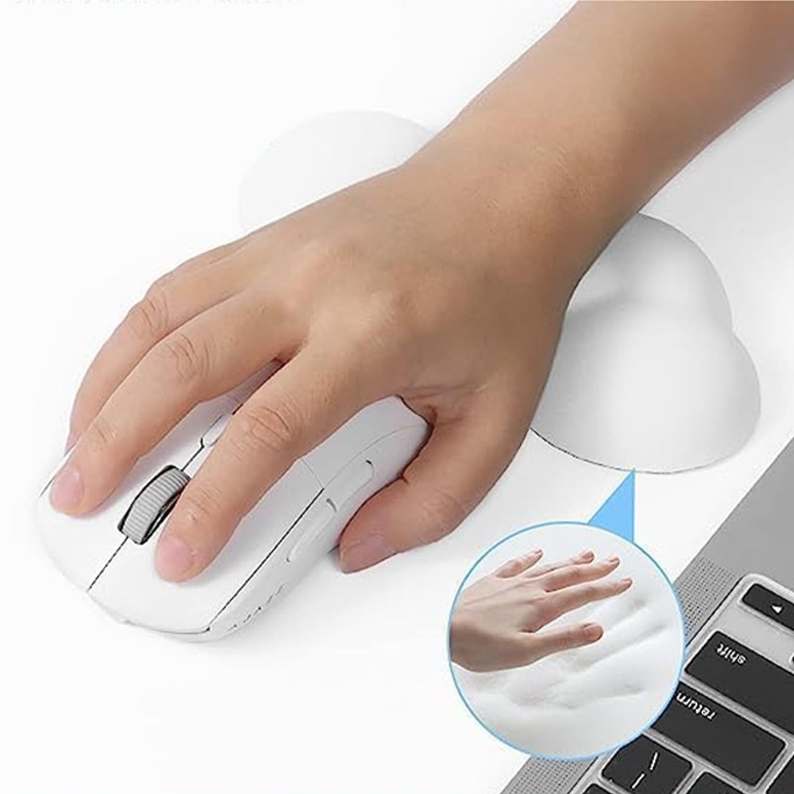 3. Atmungsaktive Silikon-Handgelenkauflage mit Gel-infundiertem Memory-Schaum, ergonomische Tastatur für Computertisch, Büro, Gaming-Zubehör, ergonomisches Handgelenkpolster für Büro