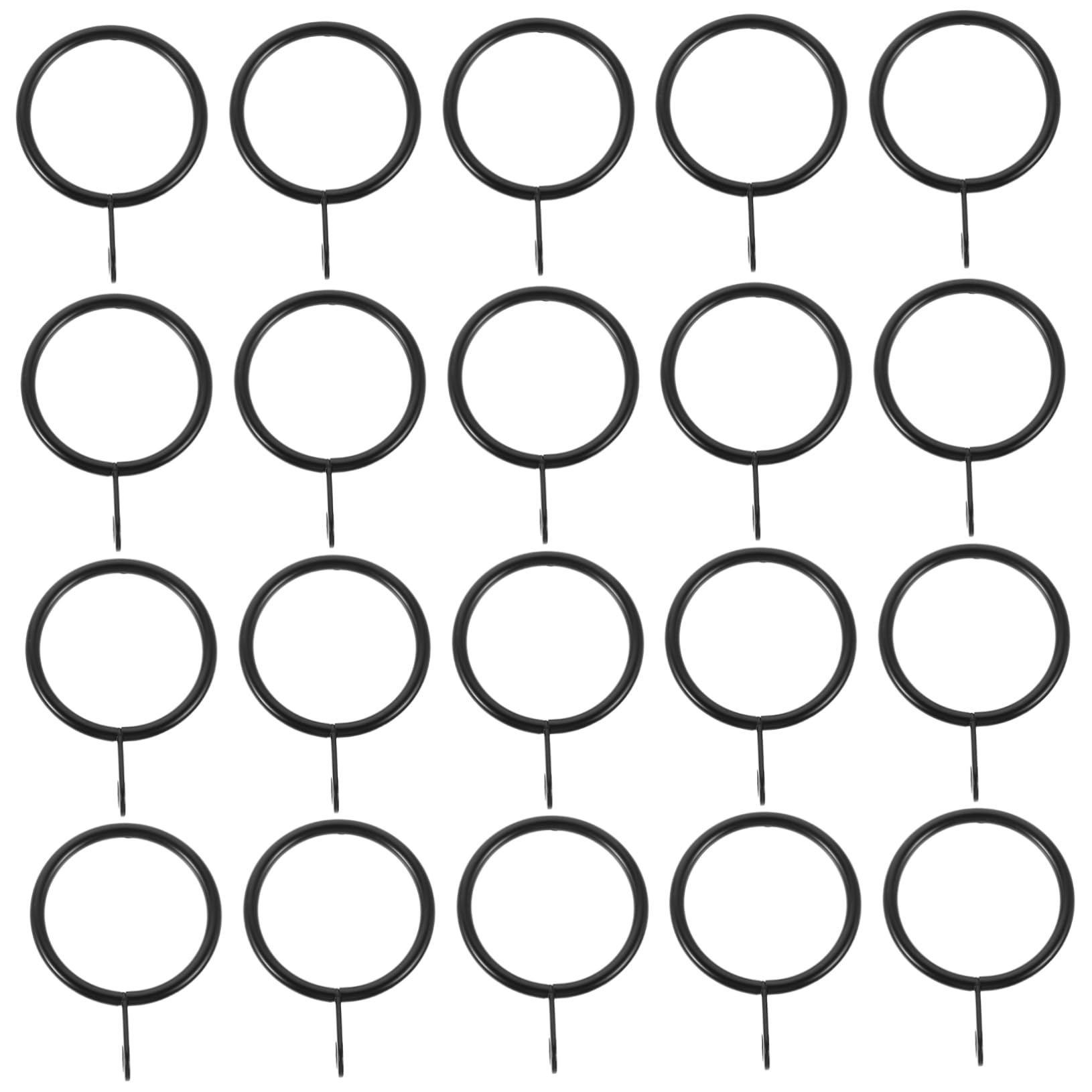 OSOLADY 25 Sets Heavy Duty Metal Eyelet Curtain Rings with Hooks for Drapery Shower and Bathroom Black Clips for Easy Installation and Compatibility