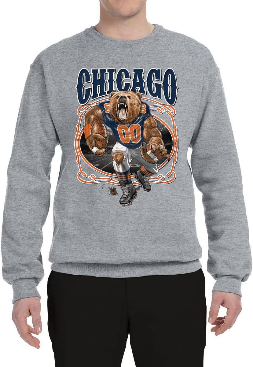 Wild Bobby Chicago Fan | CHI Fantasy Football Sports Unisex Crewneck Sweatshirt Large Navy-chicago-05
