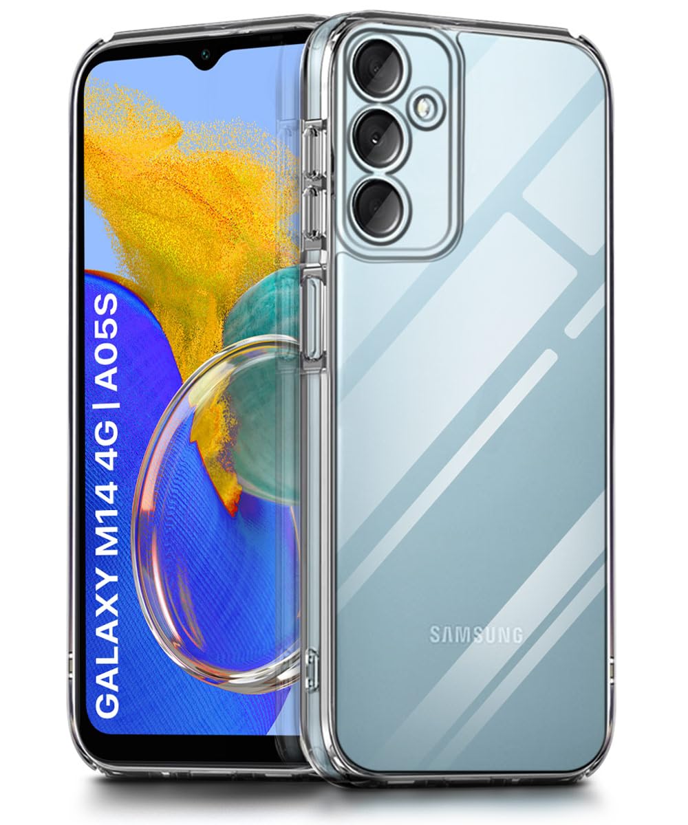 WOW IMAGINE Ultra-Hybrid Clear Back Case Cover Designed for Samsung Galaxy A05S 5G | Galaxy M14 4G | Sleek Hard Back | Cushion Edge Technology Shockproof Drop & Camera Protection Bump – Transparent (B0D2NF6JJB) Amazon Price History, Amazon Price Tracker