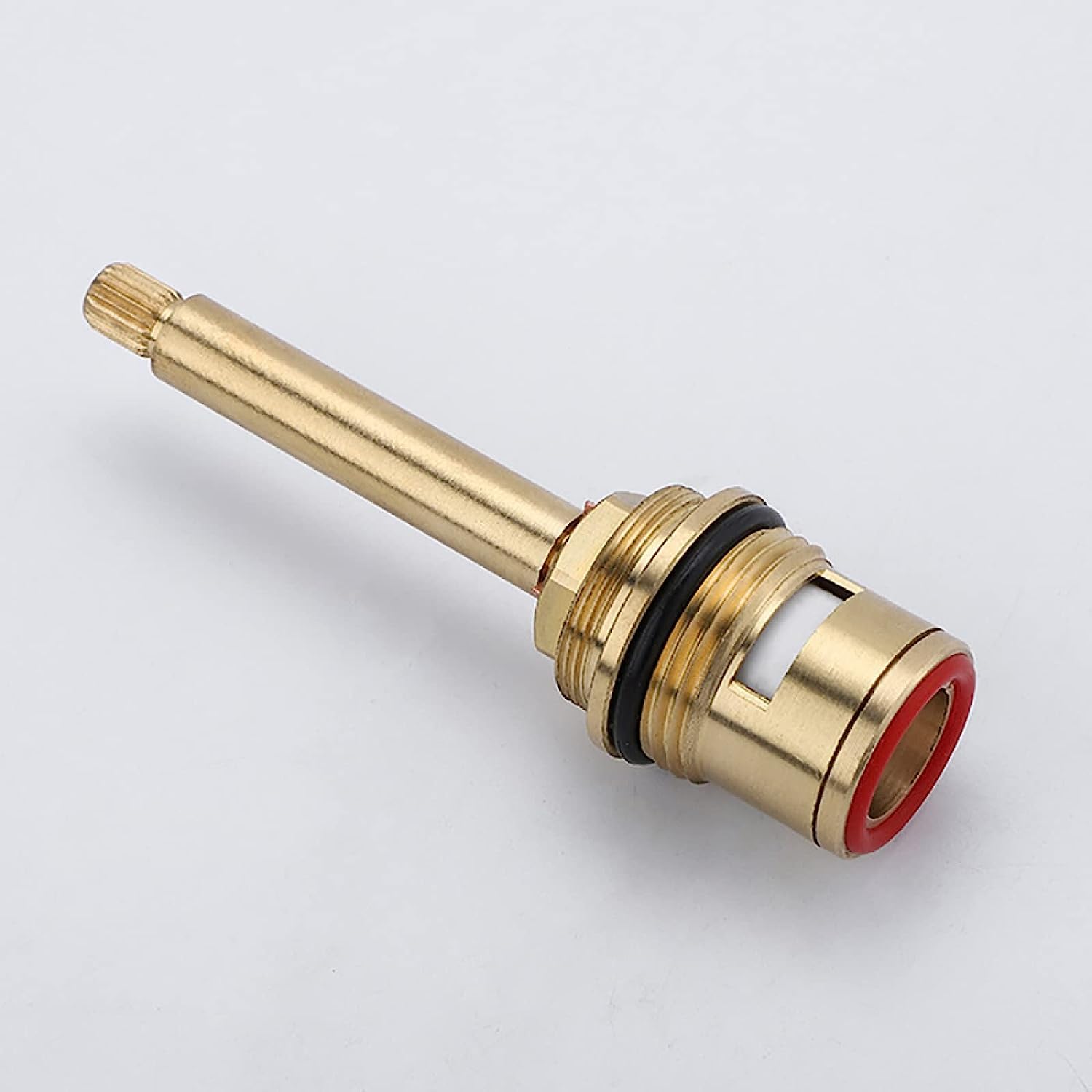 Cartouche de valve à disque tige en céramique quart tour 3/4" 20 valves SplineTap cartouche robinet laiton for cuisine salle bain, rouge(Red+blue)