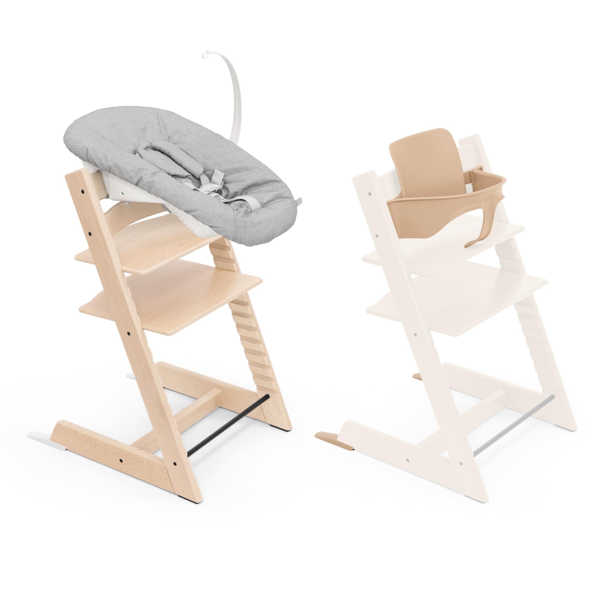 Stokke Tripp Trapp Stuhl mit Newborn Set und Baby Set, Natürlich - Sicher, verstellbar, ergonomisches Design