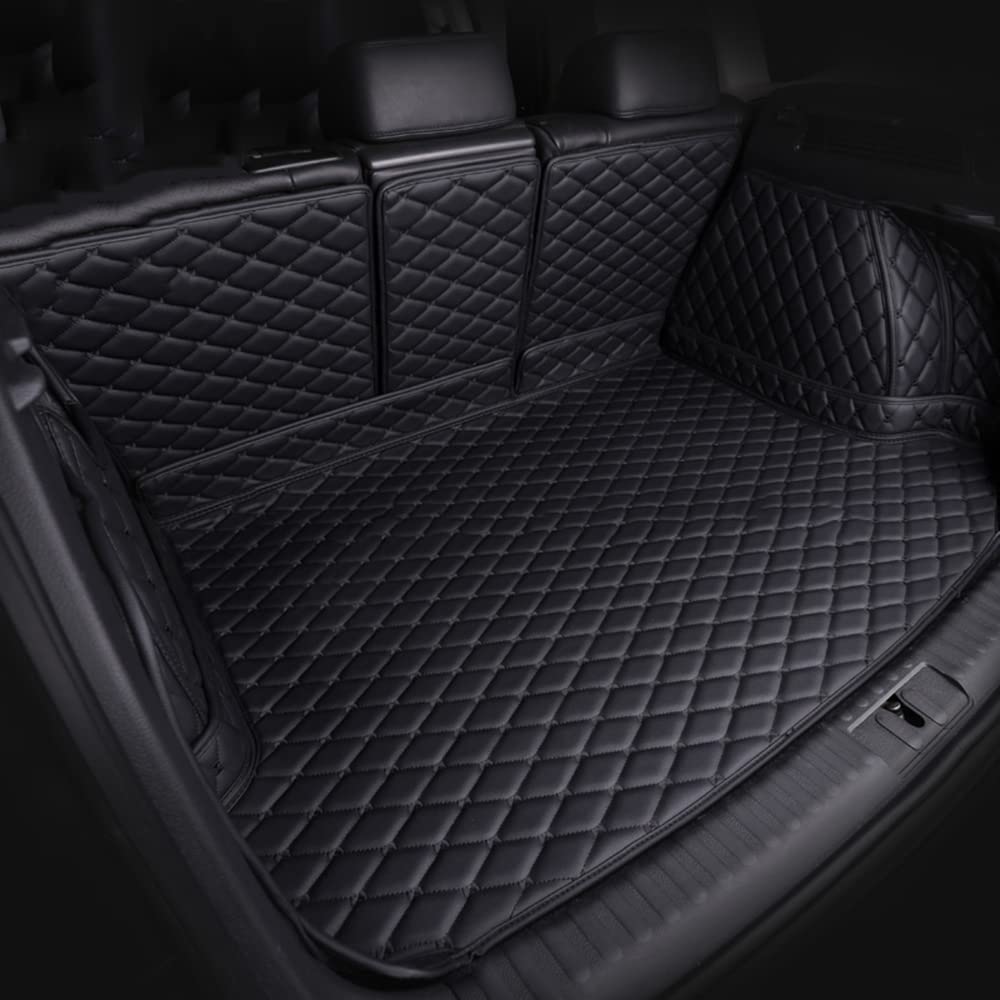 LINCYS Auto su Misura Pelle Tappetini per Bagagliaio per Jeep Compass (Without Speakers) 2007-2017, Baule Fodera Tappeto Protezione Antiscivolo AntiGraffio Interni Accessori,Black