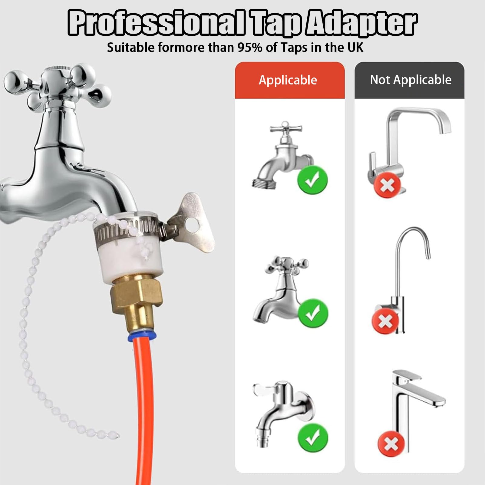 Kit de Cepillo cópico con alimentación de Agua - Herramienta de Limpieza Aadjustable para Paneles solares Ventanas y techos - De 35 cm a 9 m (29 torte) - Ideal para el