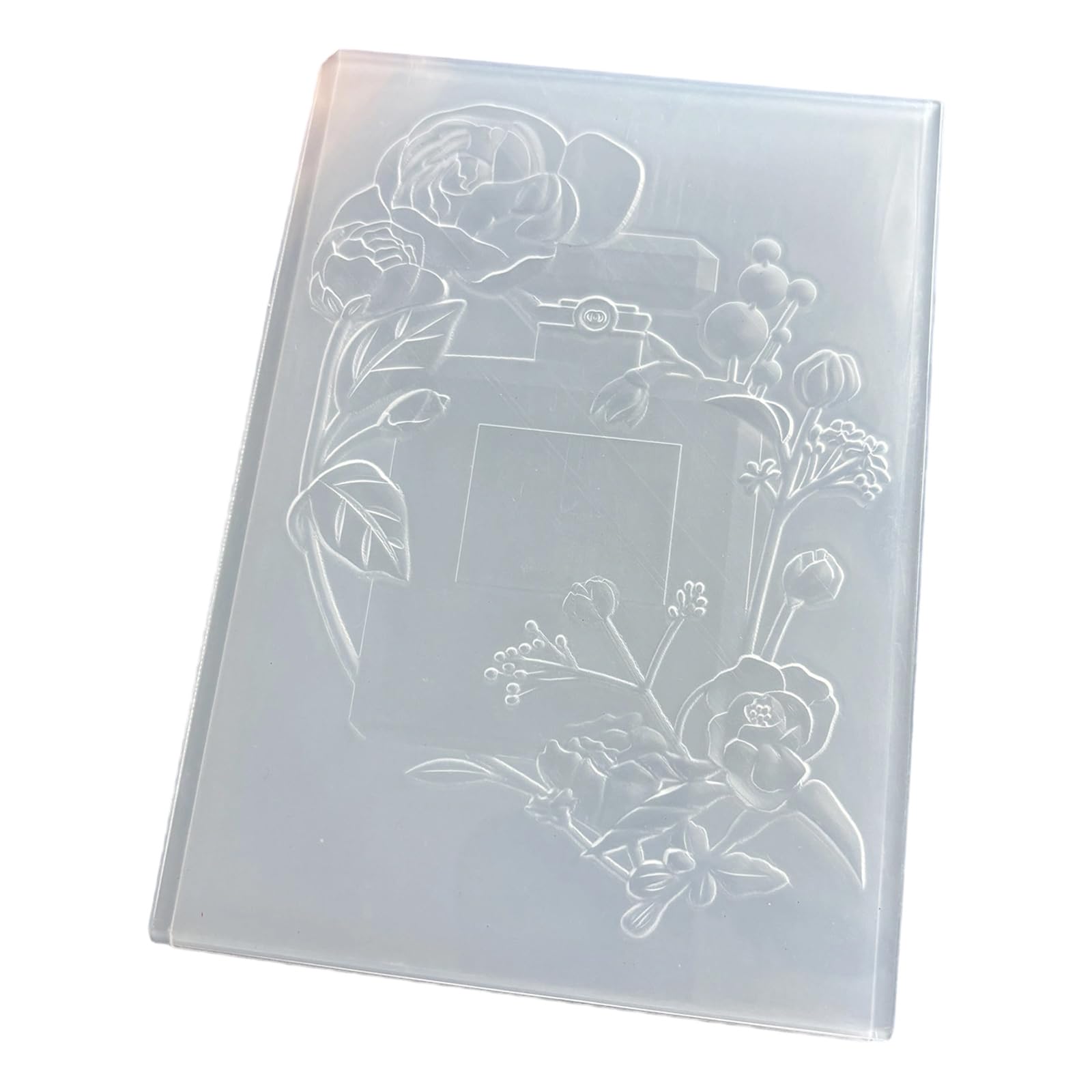 NRVTRE Paper Craft Embossing Folder, Raised Floral Texture Template for Card Making Scrapbook and Journal Pages Texture Folder Craft Mold Emboss Template
