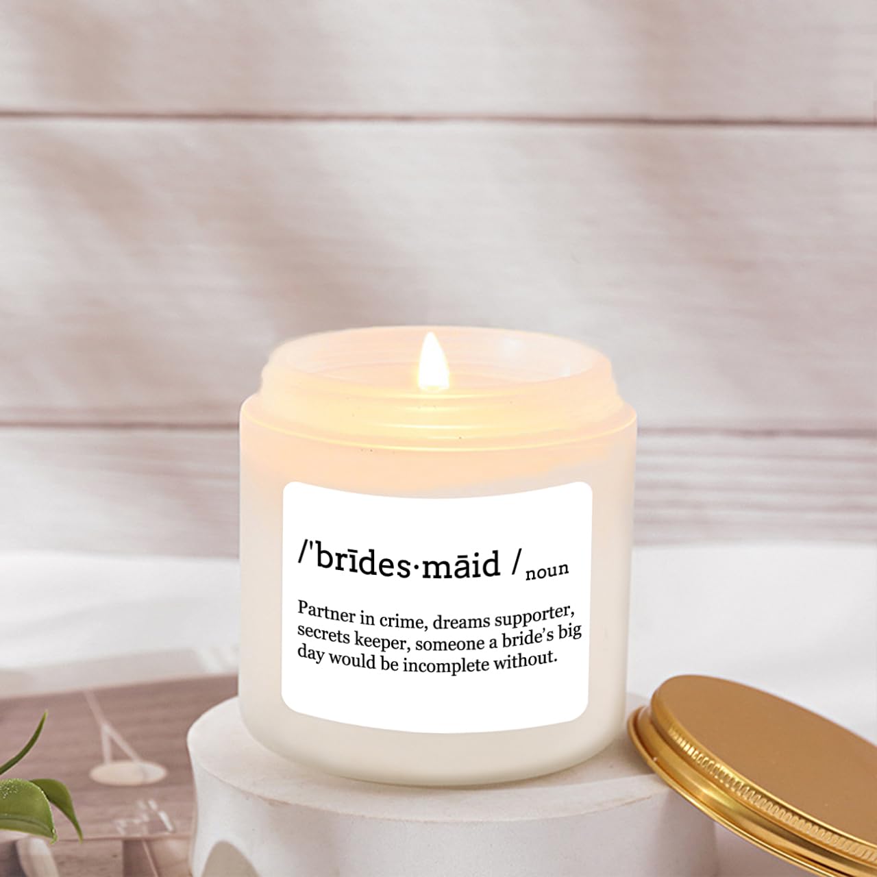 Scented Candle Bridesmaid Proposal Gifts - Lavender Soy Wax Candle - Maid of Honor Proposal Gifts - Will You be My Bridesmaid Gift for Friends Girls Women 4oz