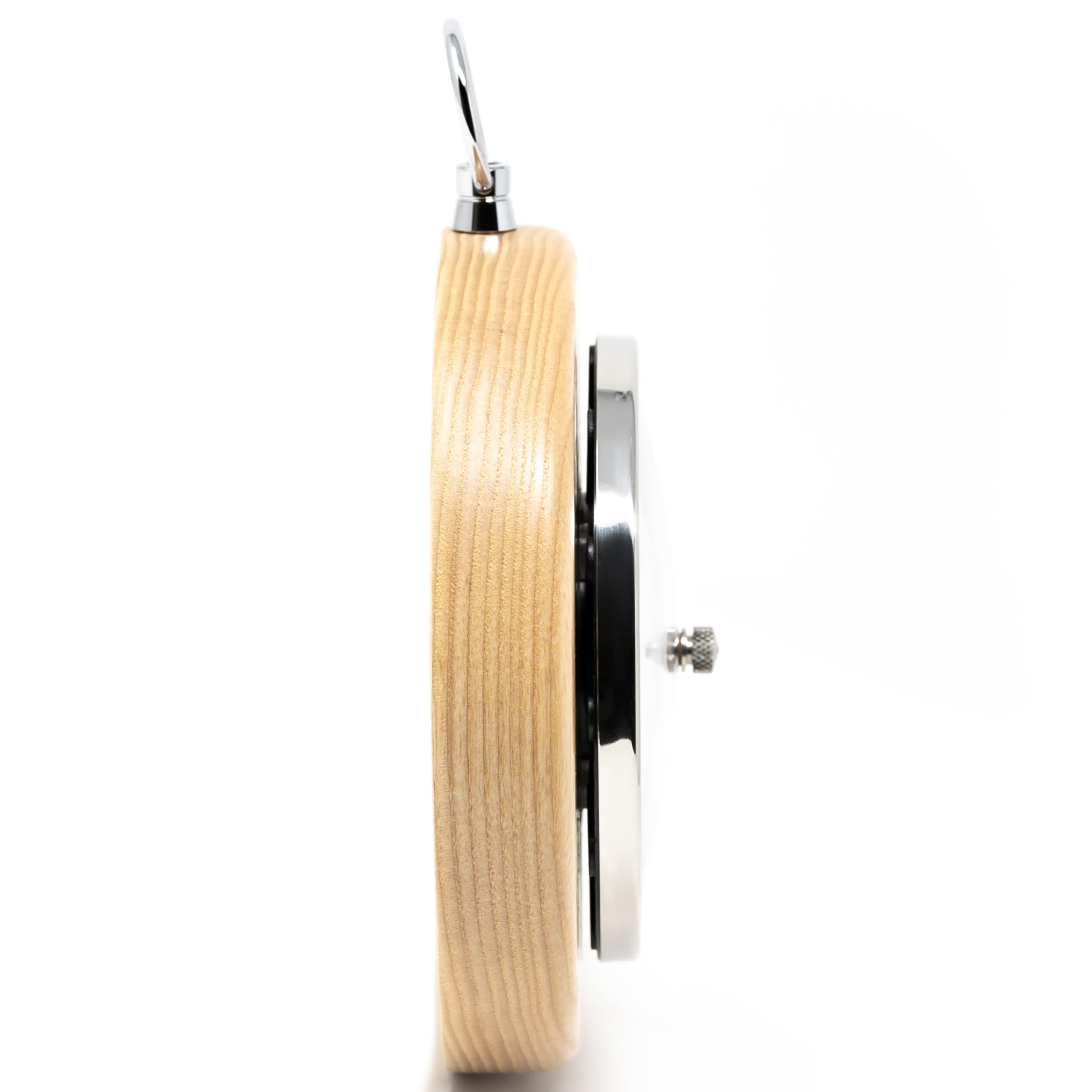 Fischer Baromètre 1366RS-32 - 140 mm - Avec boîtier en bois de frêne véritable - Laiton - Fabriqué en Allemagne