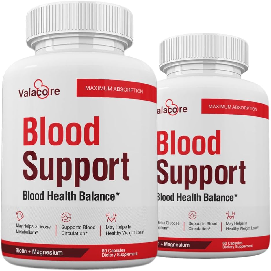 Zonata (2 Pack) Valacore Blood Support Capsules, Blood Stabilizer Premium Formula, 120 Capsules