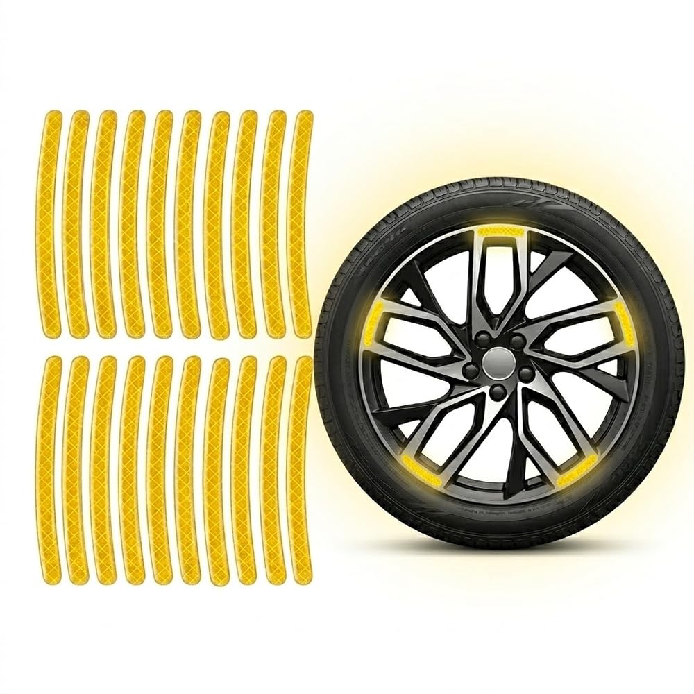 zhangqin Motorcycle Wheel Rim Reflective Stickers for Triumph Tiger 900 GT T900 GT PRO Tiger 850 Sport, Night Driving Safety Warning Decals, Bright Honeycomb Strip, Strong Adhesion Tape,Yellow