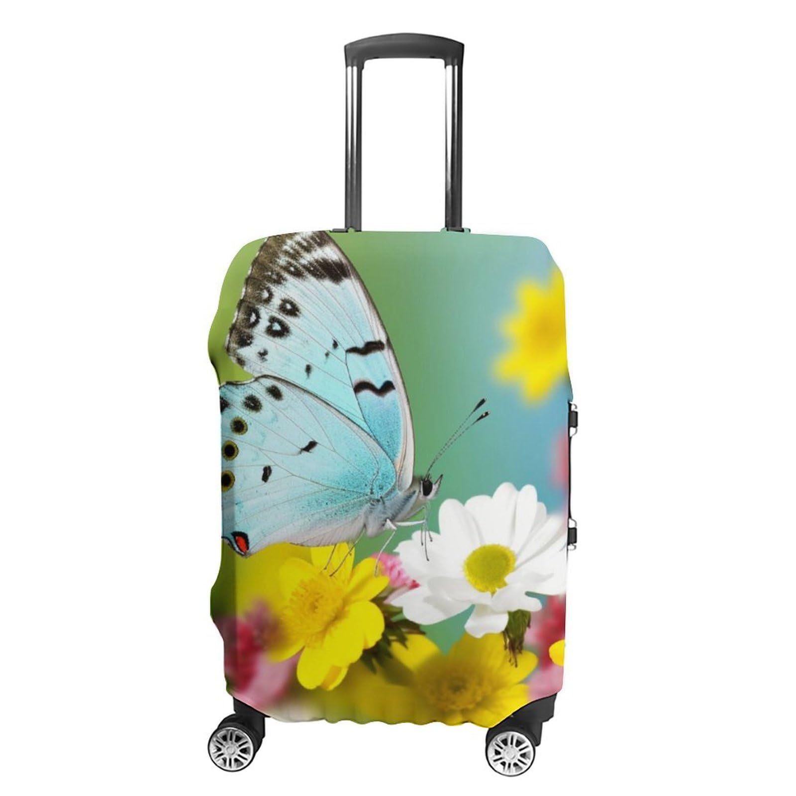 Housse de valise résistante aux rayures élastique imprimé papillon L - 8