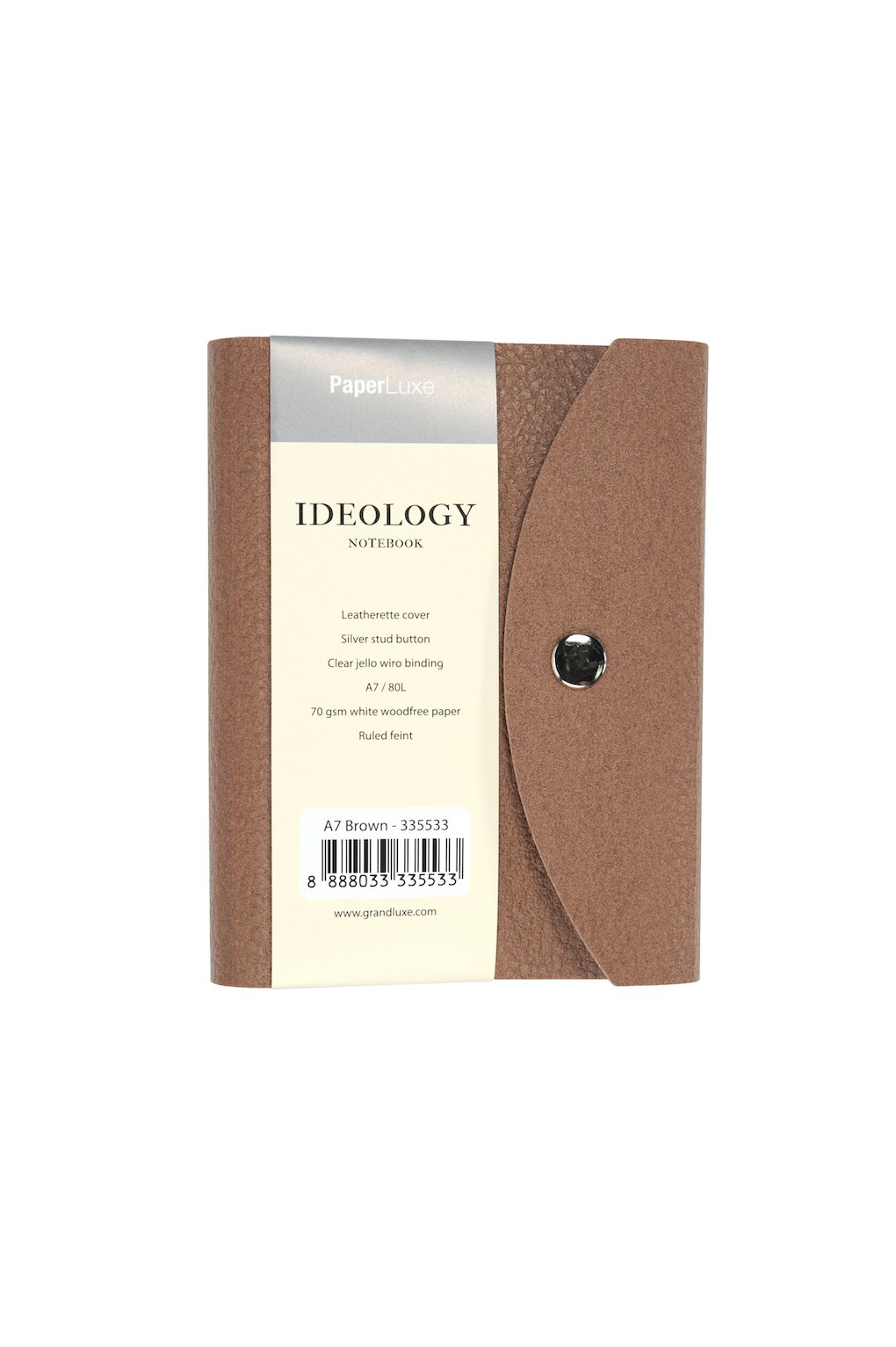 Grand Luxe Ideology Notebook A7, 4.1 x 3 Inches, Brown ( 335533 ) by Grandluxe