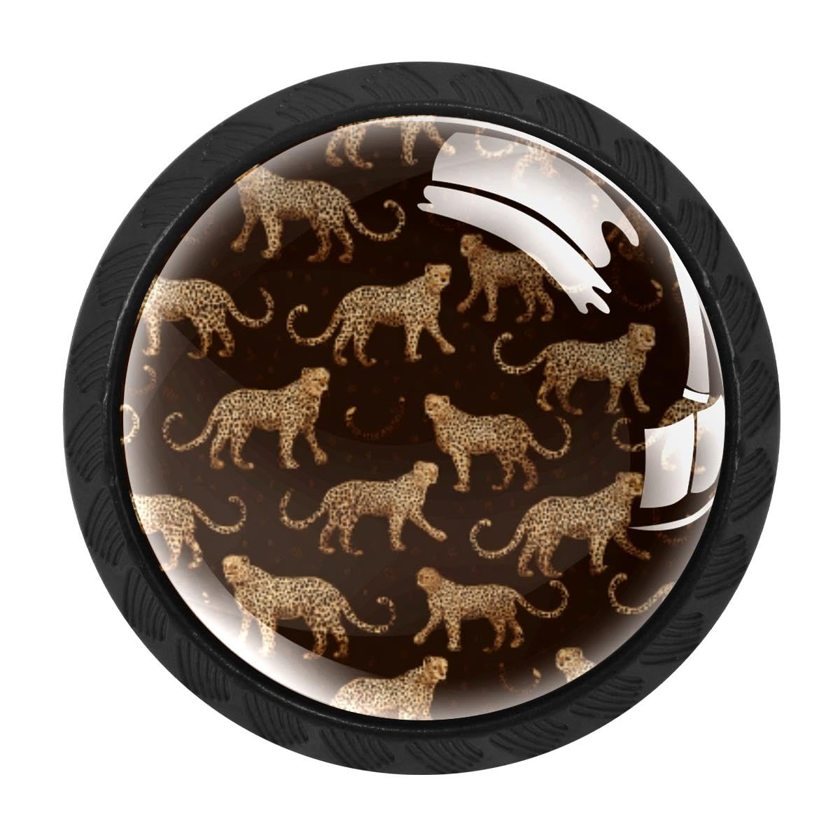 Heoeh Multi 8 4 Pcs Kitchen Cabinet Knobs, Brown Leopard Drawer Knobs Dresser Handles