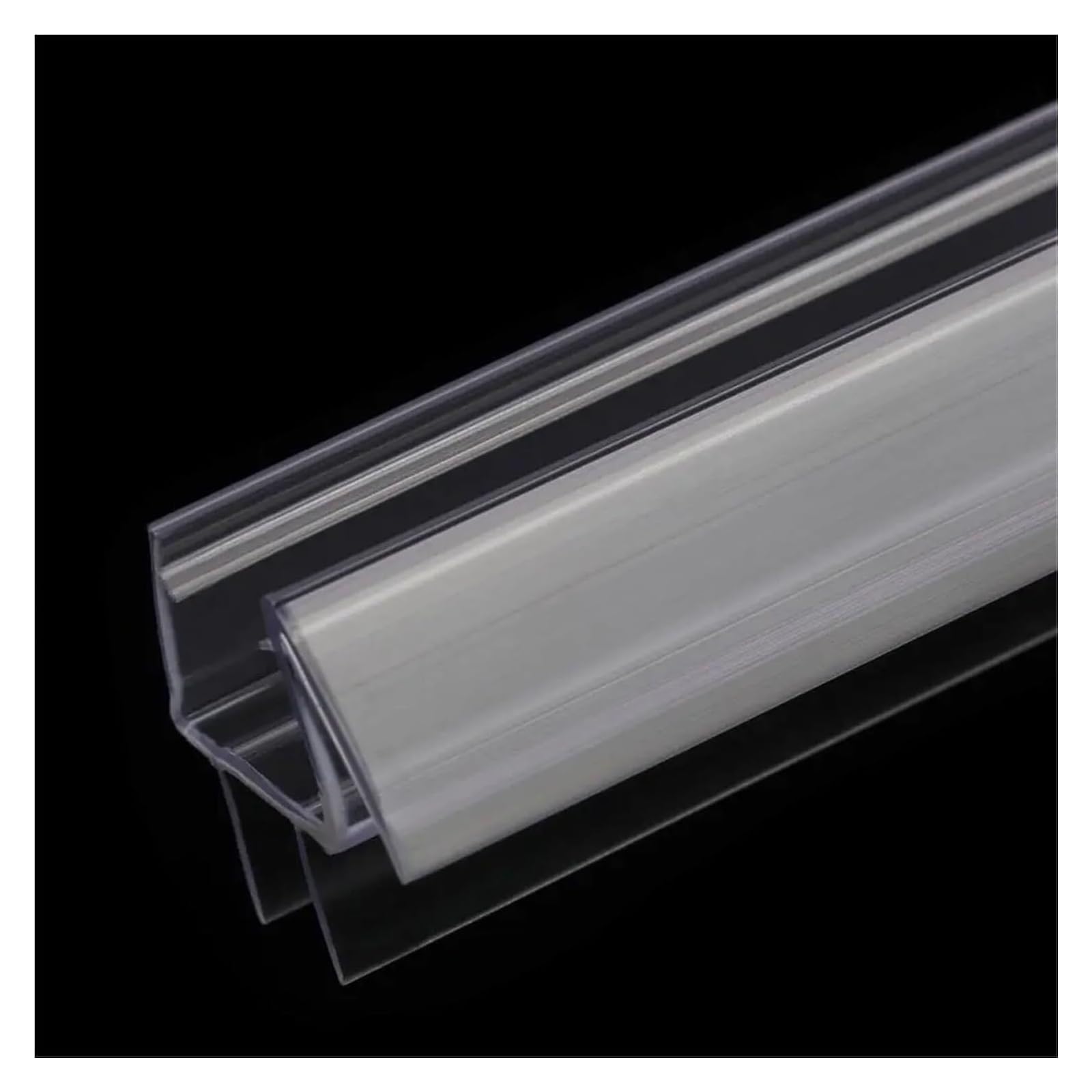 Silikonowa uszczelka do szkła, 5m(50cm*10) Taśma uszczelniająca do ekranu prysznicowego PVC Przezroczysta szerokość 4-12mm Opakowanie 10 sztuk(B-12mm)