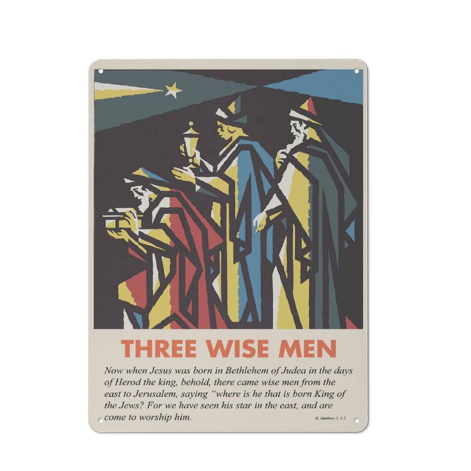 Junmoney Men's Three Wise Tin Wall Plaque 40X30cm With For Dining Room Or Kitchen, Tin Sign Wall Decor For Kitchens And Dining Spaces