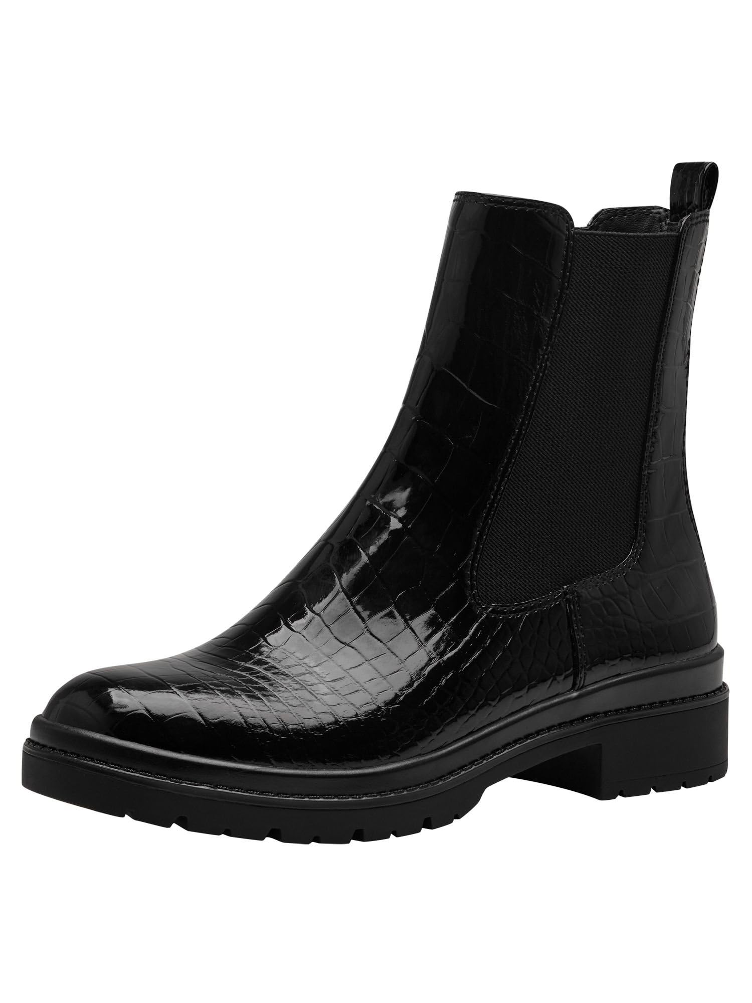 Tamaris Women's Chelsea Boots 1-25428-43, Black Croco., 6.5 UK