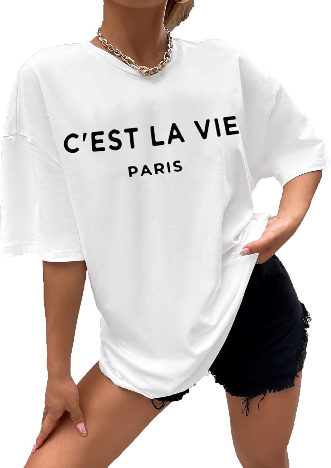 Zoyami Womens Oversized T Shirt Graphic Tee Casual Summer Loose Short Sleeve Top - Image 7