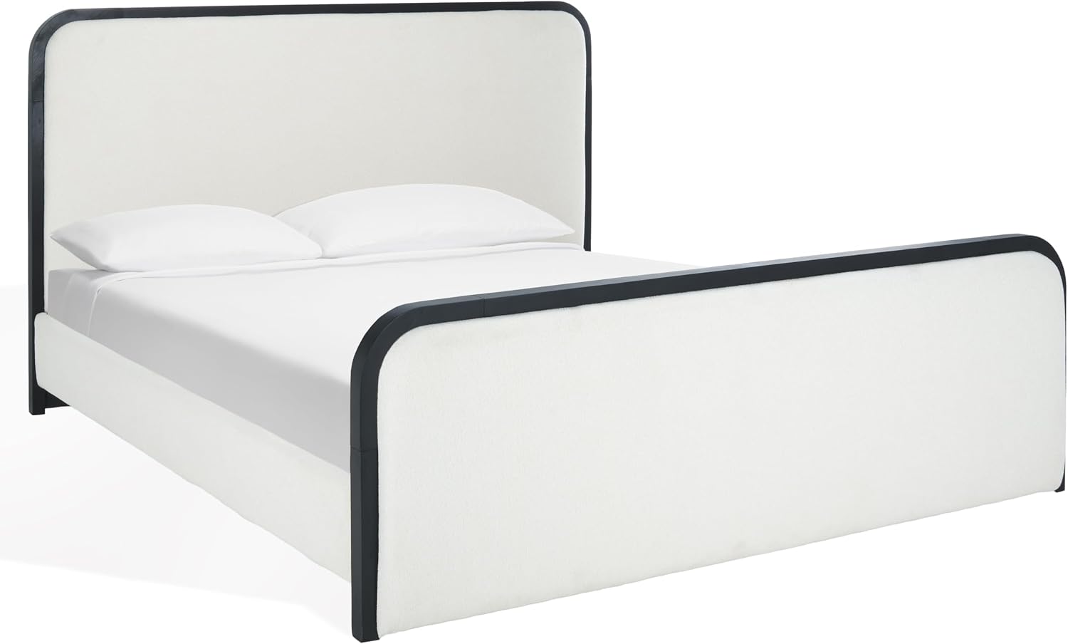 SAFAVIEH Couture Collection Karolina Ivory/Black Boucle King Size Bed