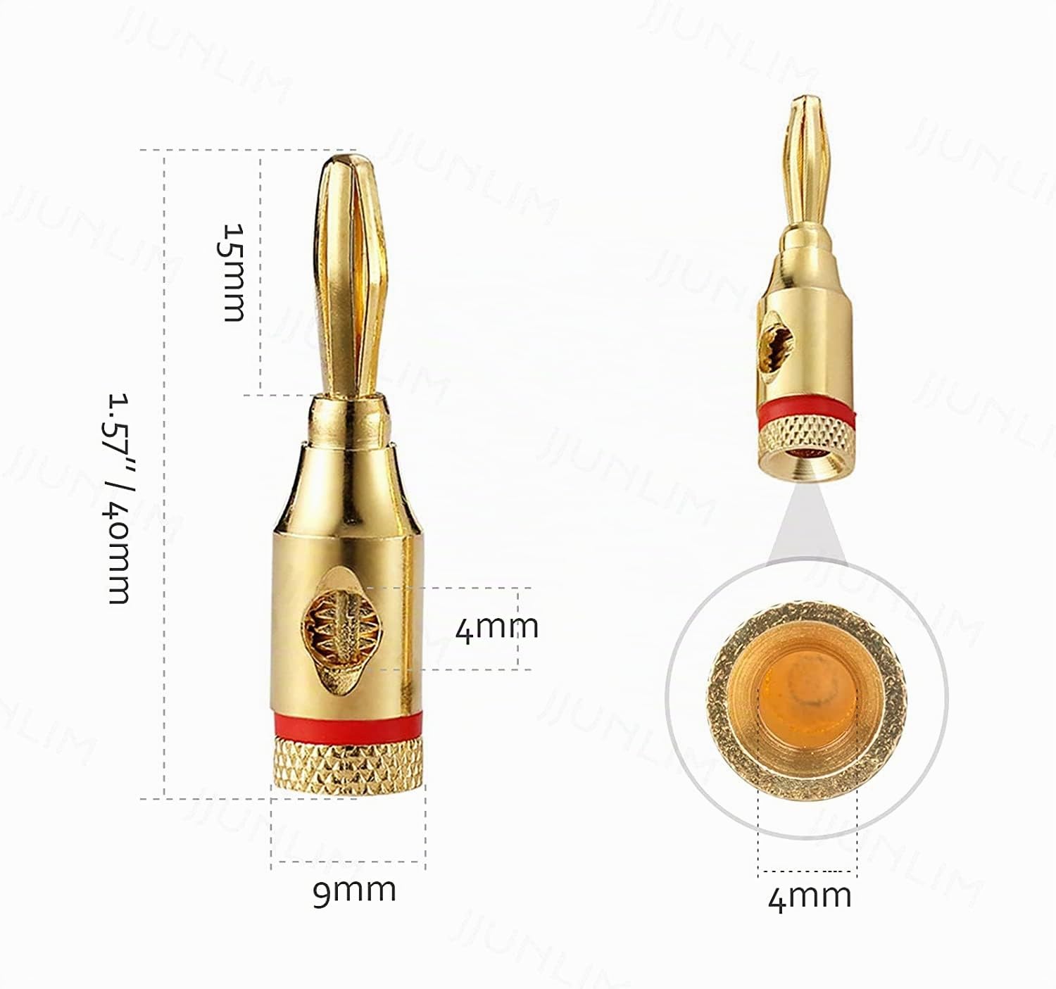 Greluma 10 Pièces Fiches bananes pour haut-parleur, fiches de haut-parleur 4 mm, connecteurs de câble de haut-parleur pour fil de haut-parleur, cinéma maison, plaques murales