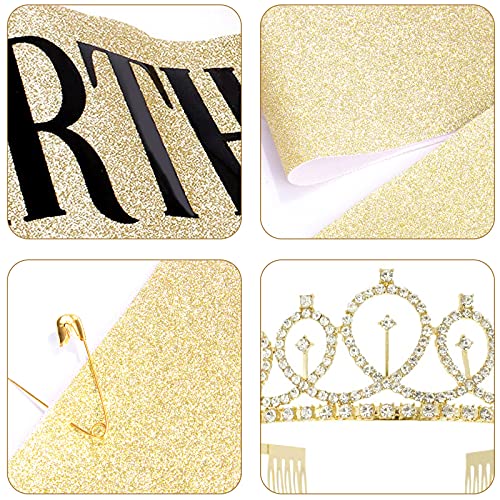 ISIYINER Compleanno Corona Tiara e Sash, Strass