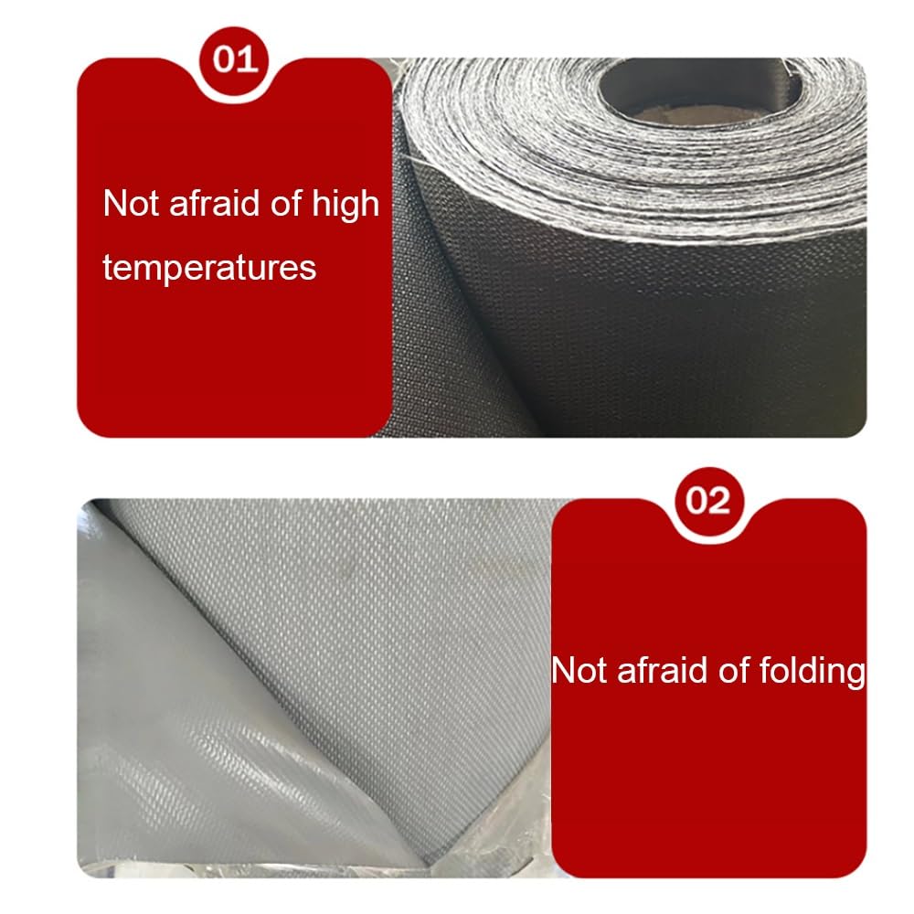Manta ignifuga, Paño De Silicona Manta De Soldadura, Fibra De Vidrio Cobija Extintora, Usado Para Protección Contra Chispas, Sitio De Construcción, Renovación, Prevenir Soldadura Quemar(Gray,1MX1MX0.2