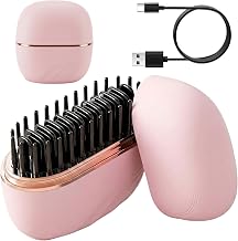 Mini Cordless Hair Straightener, Rechargeable Portable Straightening Brush, Mini Hair Straightening Brush, 30s Fast Heating with 3 Temperature Settings, for Hair and Beard