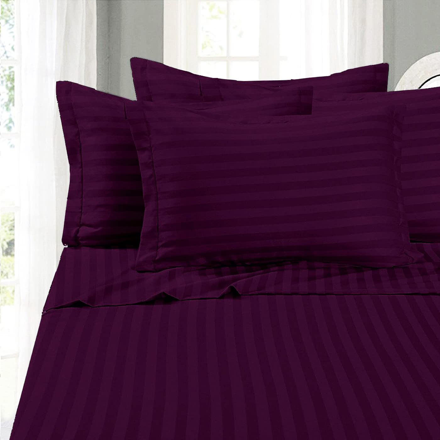 JUPON Bedding Single Bed Size Cotton All Around Single Fitted Bedsheet 1 Pillow Cover, 190TC - Single - 36" x 78" Violet (B0C1LQGDS5) Amazon Price History, Amazon Price Tracker