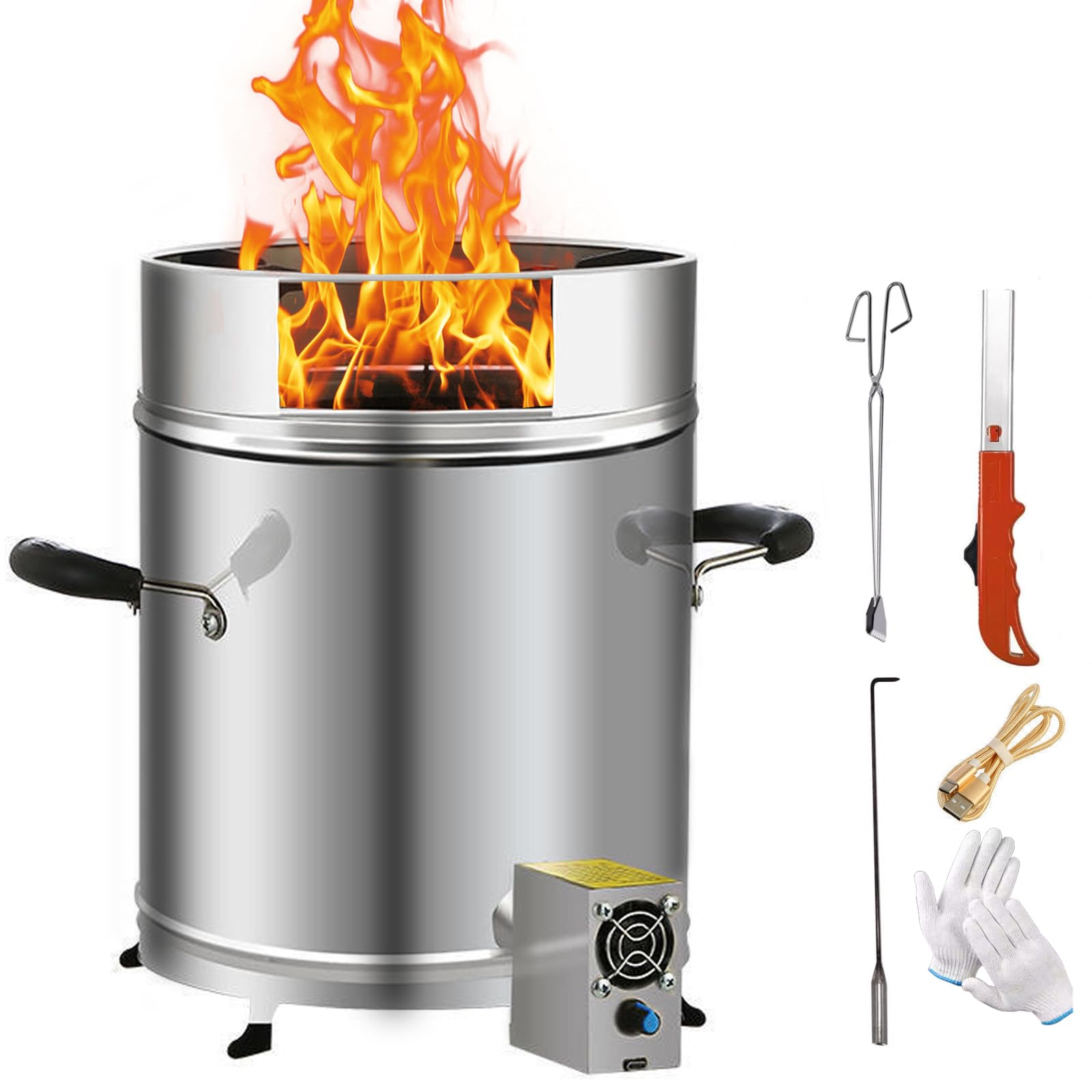 Tragbarer Holzofen Campingherde Edelstahl Holzkocher Zeltofen Gartenofen Outdoor Kochen Tent Stove Zeltheizung für Camping im Zelt und Gartenaktivitäten