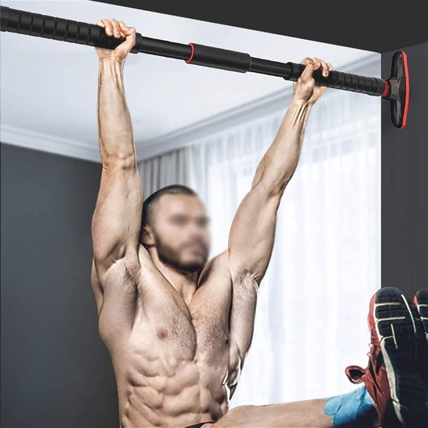 Door Pull Up Bar Chin Up Bar Upper Body Workout Bar Adjustable Width Household Horizontal Doorway Strength Training Gym Exercise Fitness Bar Multiple Uses (Size : 90-130cm)