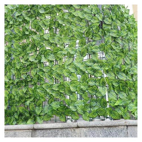 Seto artificial paneles de valla de hojas verdes para ocultación exterior 5