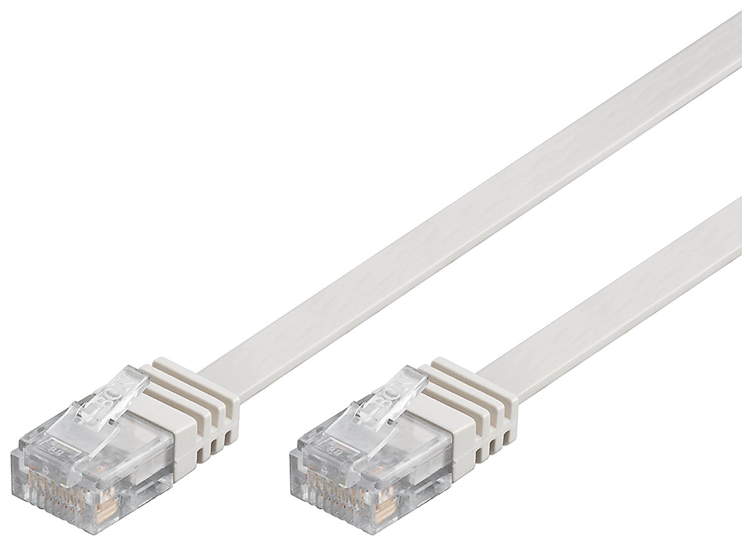 Goobay 95156 CAT 6 Cavo Piatto Patch di Rete U/​UTP, Bianco, 10m Lunghezza