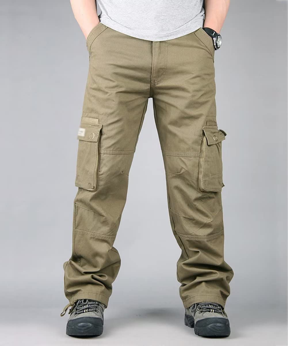 Pantaloni Tattici Casual per Uomini Pantaloni Cargo all'aperto con Tasche Multiple Pantaloni da Lavoro da Combattimento per Escursionismo, Corsa e Campeggio