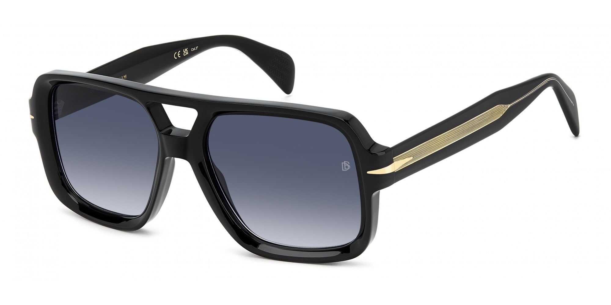 David Beckham Herren DB 7151/S Nicht polarisierte Sonnenbrille, Schwarz, 55mm