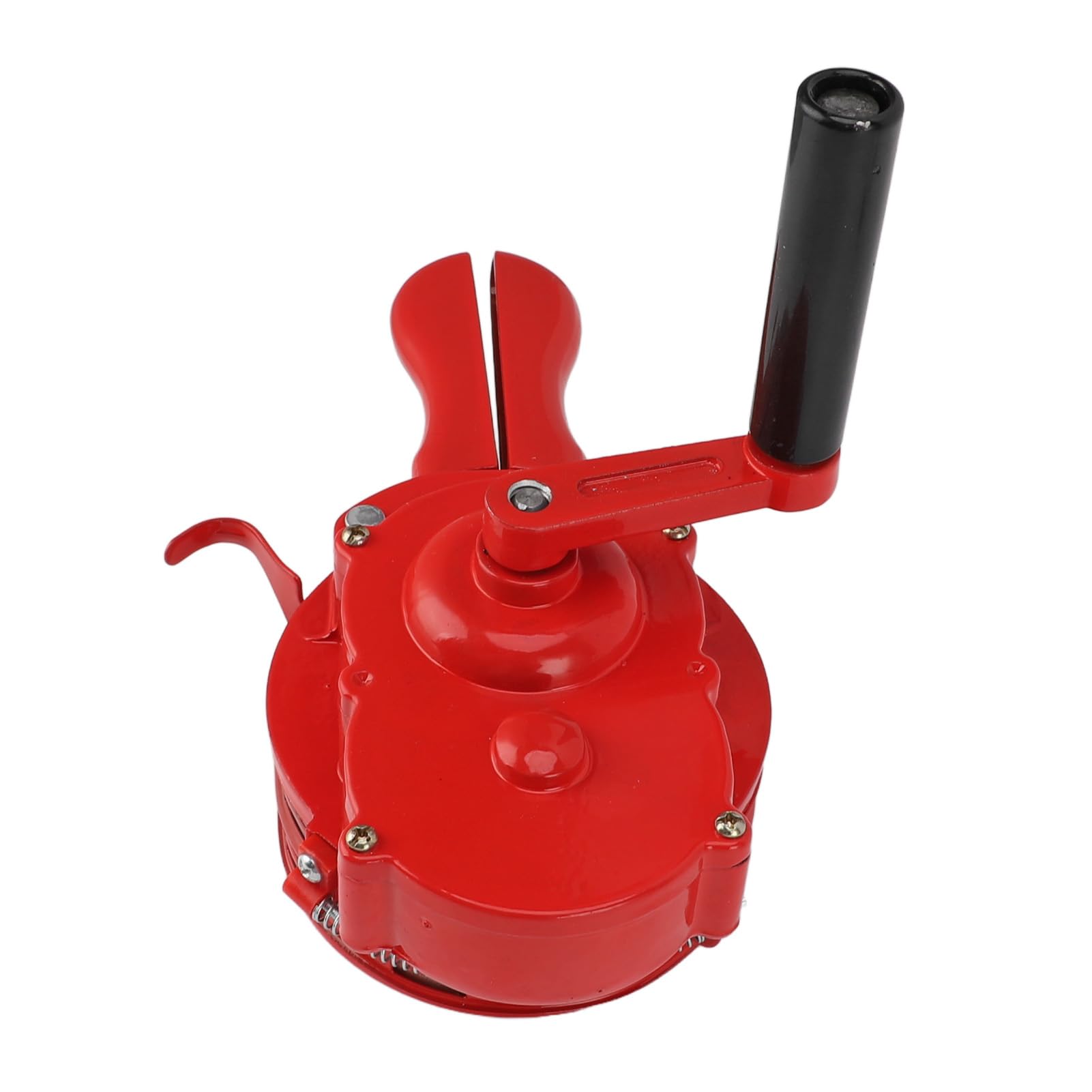 AUNMAS Sirena de Manivela Alarma Manual, Sirena de Seguridad de Emergencia de Aleación de Aluminio 110 DB, Sonido Ajustable, Cuerpo Impermeable, Alerta Portátil de Mano para Fábrica, Escuela, (Rojo)