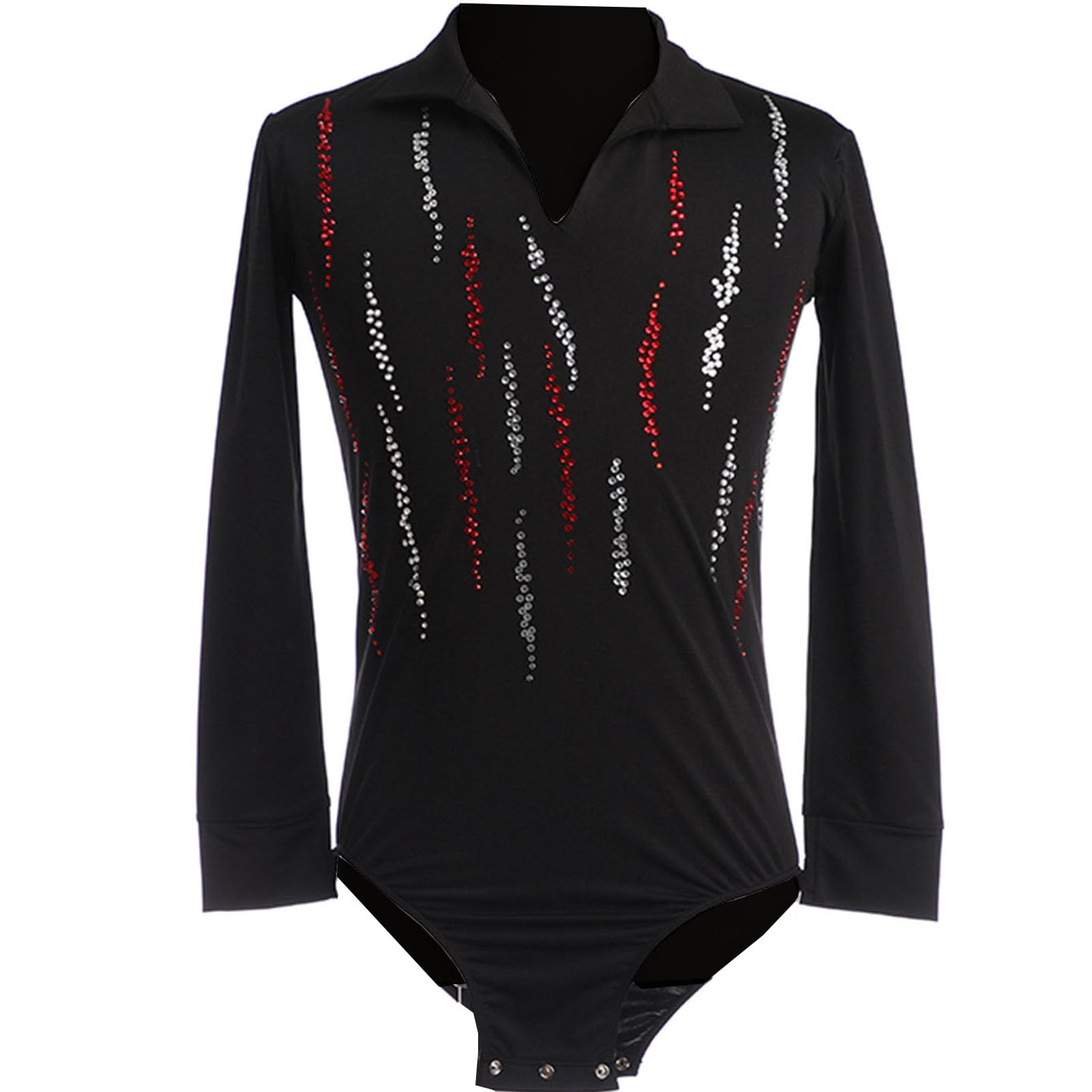 CuLtp Men'S Figure Skating Performance Costume Shiny Rhinestones Latin Tango Training Suit Top, Handmade Customized Shiny, Figure Ice Skating Competition Dress