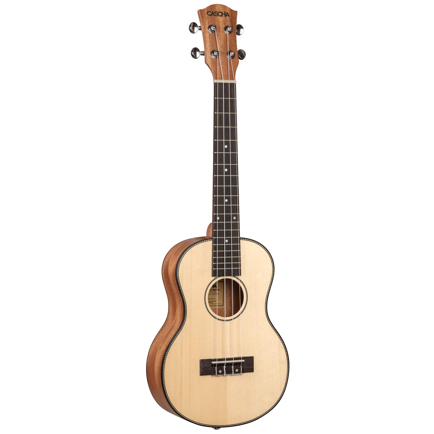 CASCHA Professionelle Tenore Ukulele mit Zubehör, Aquila Saiten, gepolsterte Tasche, Stimmgerät, 3 Plektren