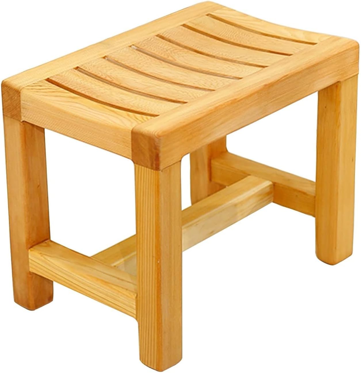 Bathroom stools Shower Chair Shower Bench Chair Bath Seats for Adults， Smooth Rounded Corners Spa Bath Seat Wooden Bathroom Stool for Showers Shaved Legs and Foot Rest (Size : 42x2