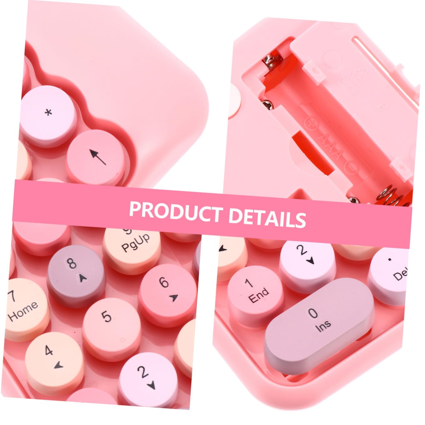 SHINEOFI Tastierino Numerico Wireless 2, 4g 18 Tasti Abs Rosa | Compatto e Pratico, per Ufficio e Moduli Finanziari, Mini Portatile per Lavoro Quotidiano