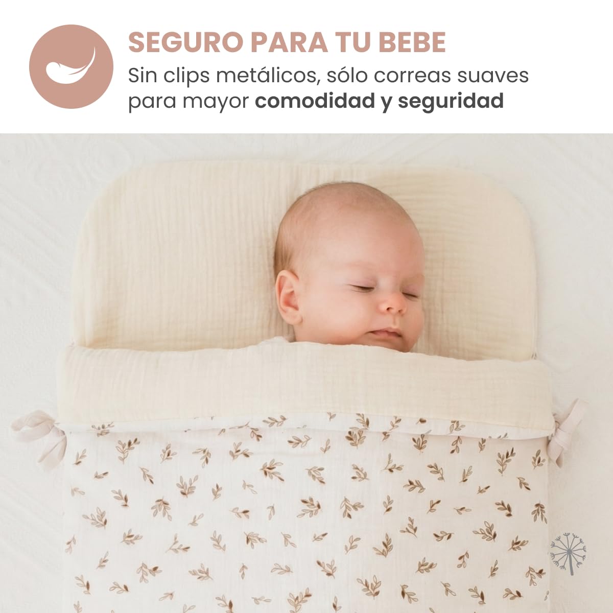 MIMUSELINA Saco Silla Paseo Universal Cuatro Estaciones | Saco Capazo Bebe Convertible Verano y Invierno con Relleno Removible | 100% Algodón | Ideal para Capazo y Cuna | Fabricado en España | Ecru