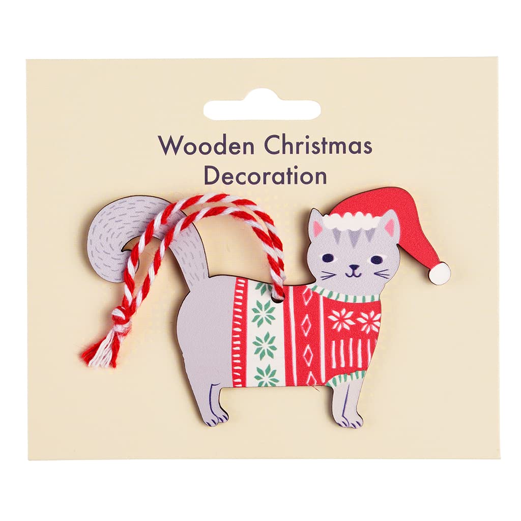 Rex London Gris Cat Christmas Decoration