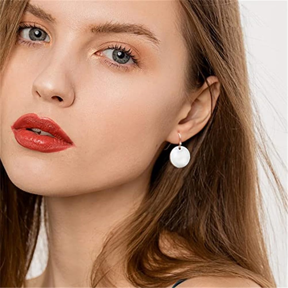 2 pair Gold Circle Disc Dangle Drop Earrings for Women Lightweight Small Round Hoop Statement Earrings Minimalist Jewelry for Women Gift for Her - Image 3