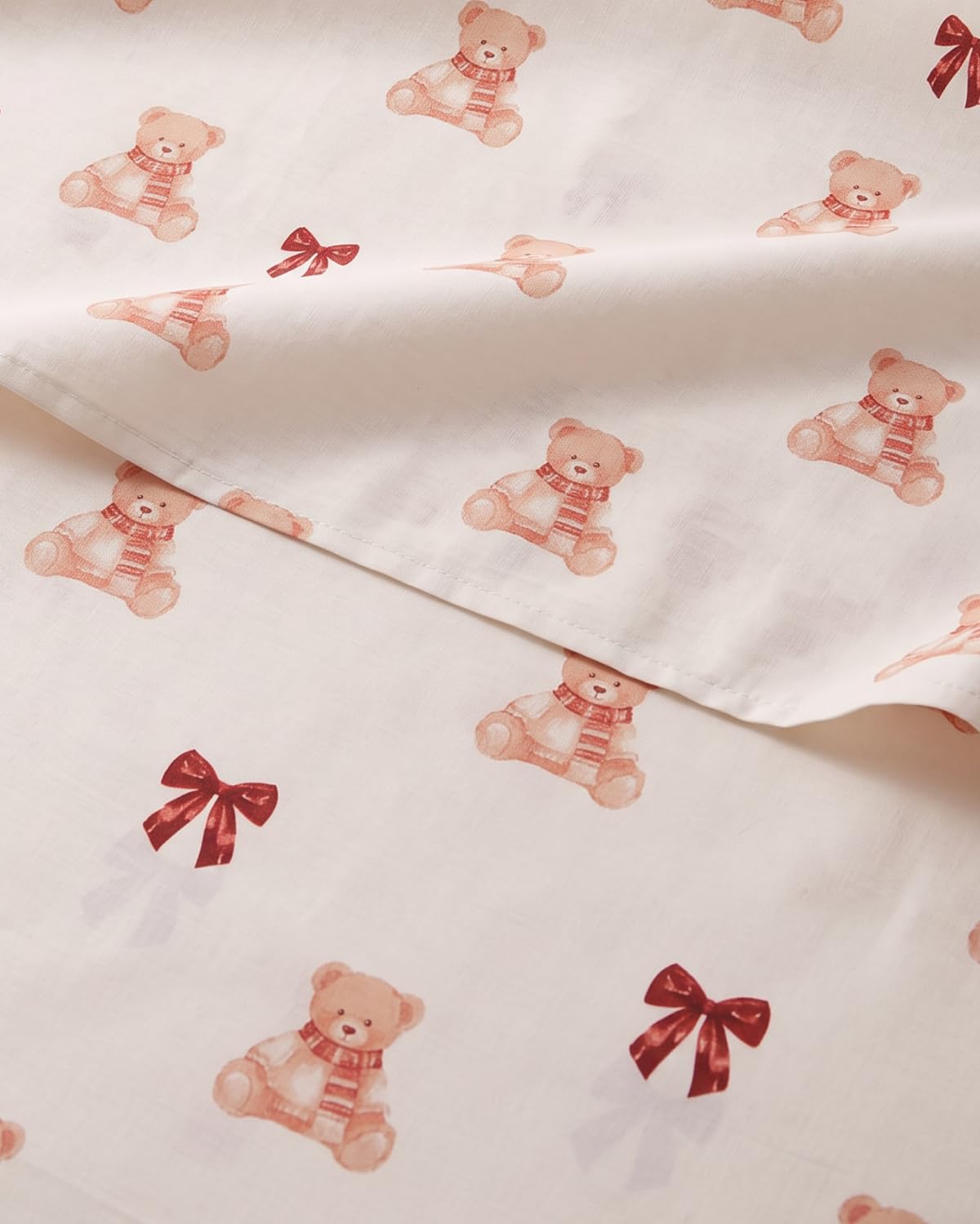Christmas Sheet Set, Teddy Bears, Holiday Xmas Bedding Set - Queen Size