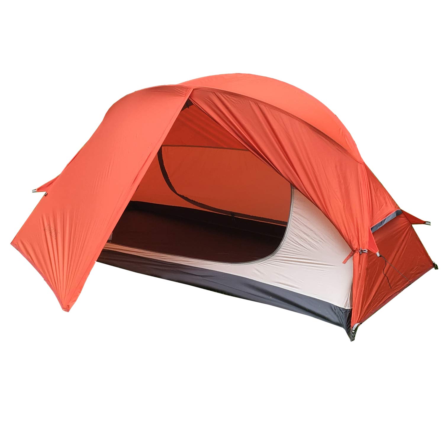 SAFACUS 1 Person Tent for Outdoor Backpacking, Lightweight Double Layer Waterproof 1 Man Tent, Easy Set up Tent with Two Doors Aluminum Poles for Camping Hiking Mountaineering