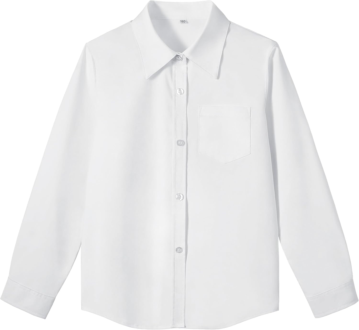 Lolanta Girls Long Sleeve Button Down Shirts Kids Stretch Stain Risistant School Uniform Dress Shirt with One Pocket - Image 7