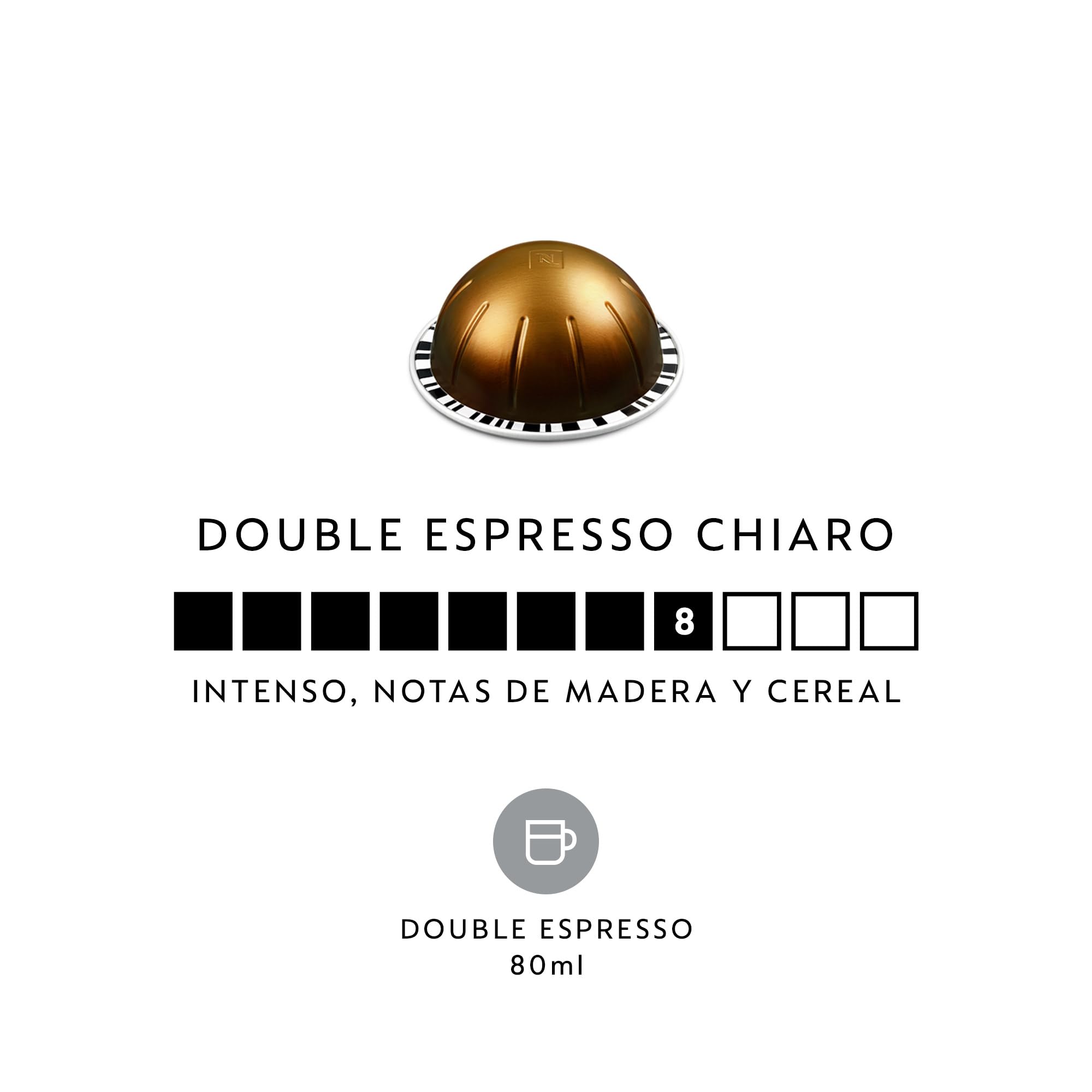 Pack de 50 cápsulas de café Double Espresso Chiaro Nespresso Vertuo
