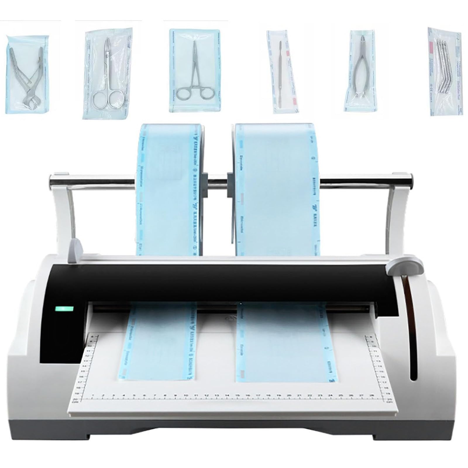 Sterilversiegelungsmaschine medizinische Anwendungen – automatisches Versiegelungsgerät zahnärztliche Verpackungen, 300 mm Siegelbreite, 12 mm Einkerbung, für sterilisierte Beutel