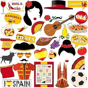 Htabiol 37-teilige Spanien Photo Booth Props