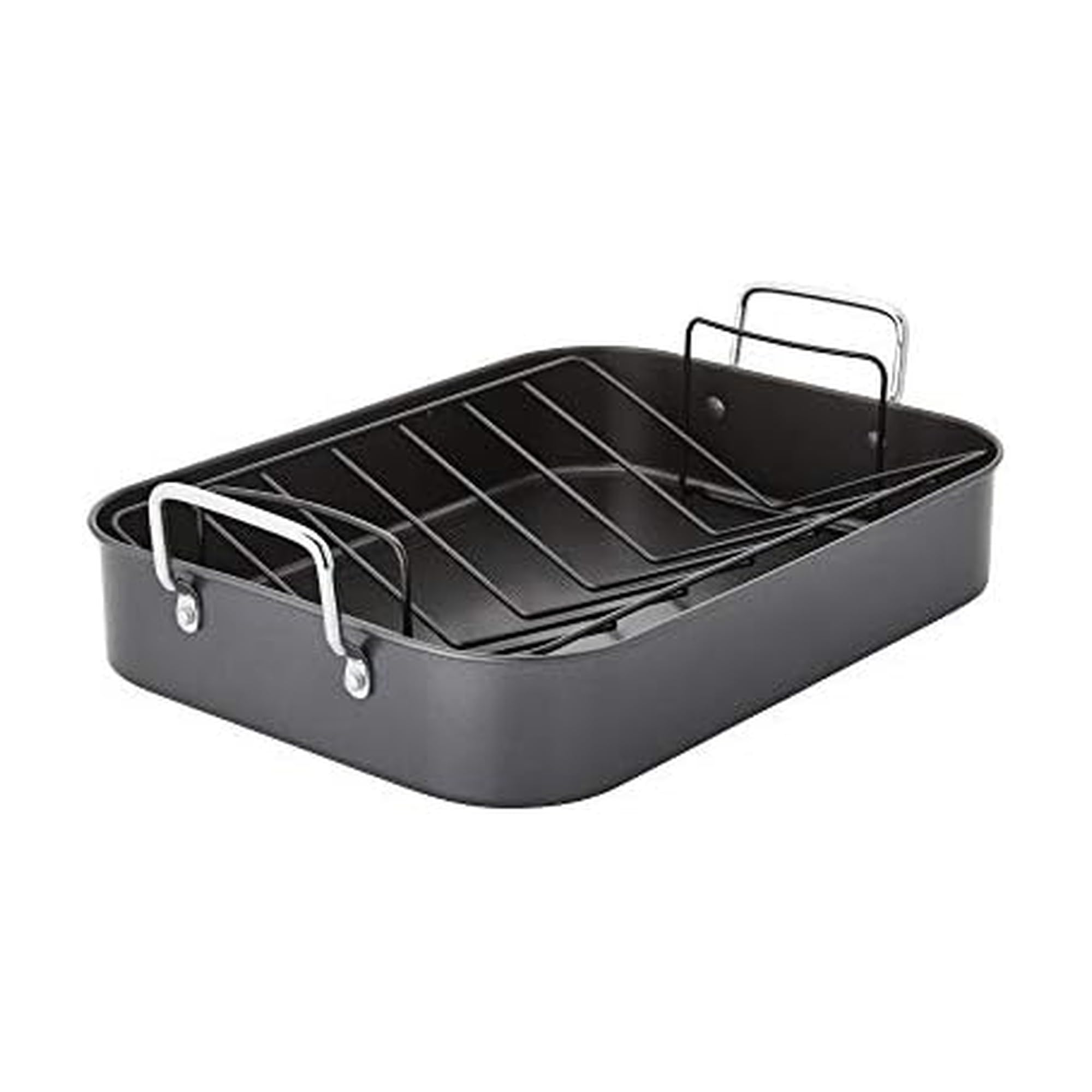 Chicago Metallic Non-Stick Roasting Pan, 12-Inch-by-16-Inch, Gray