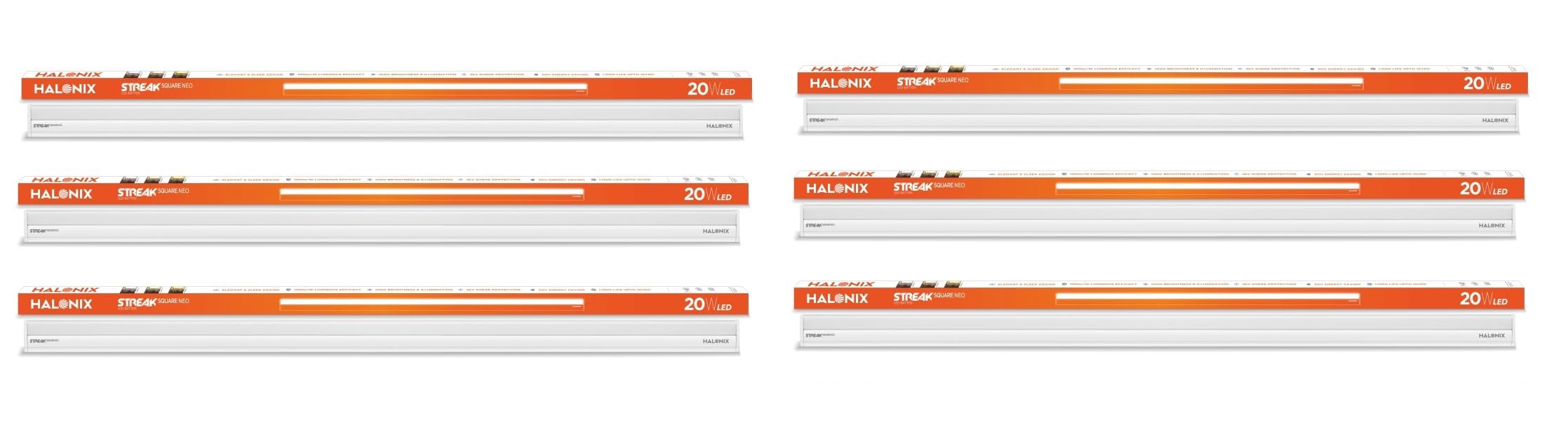 Halonix LED Batten Lights - 4 Pack Cool White -11 Halonix LED Batten Lights - 4 Pack Cool White -11